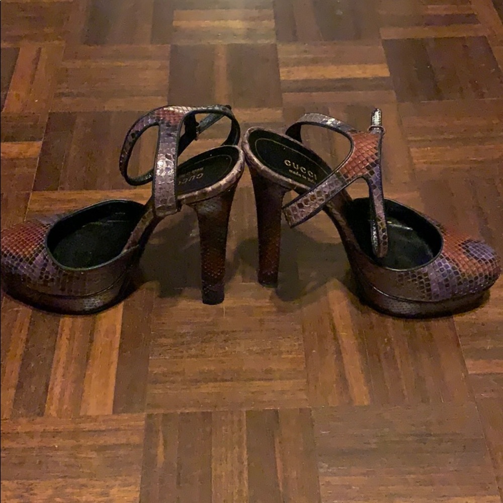 Gucci Python Platform Heels - image 2